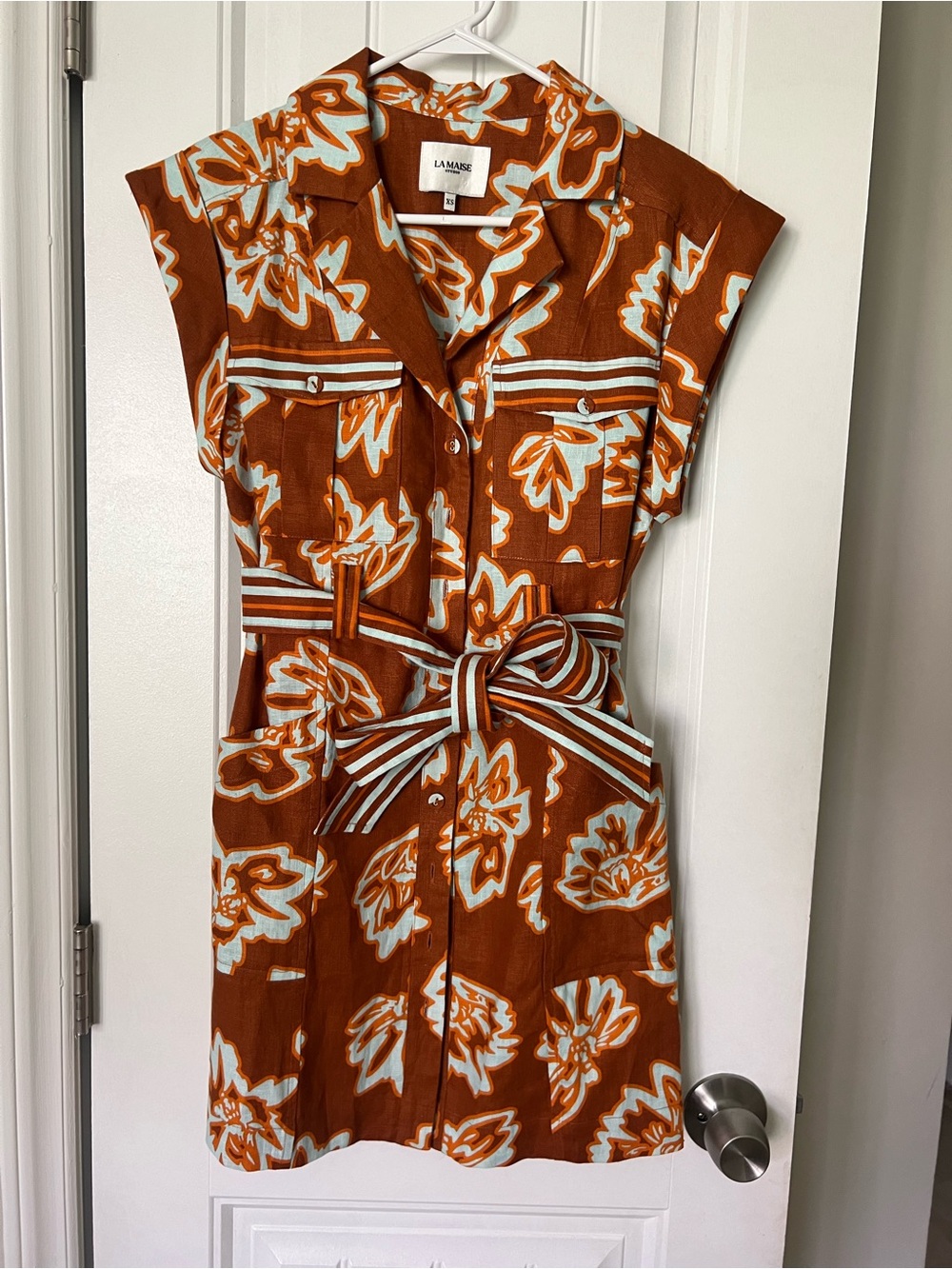 ★ **La Maise Studio XS 100% Linen Printed Dress** MSRP $298